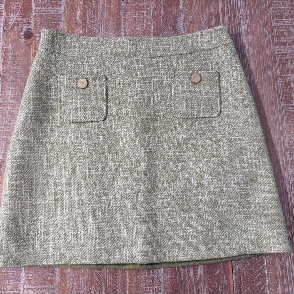 Sandro Paris Green Tweed Mini Skirt NWT – Size 4